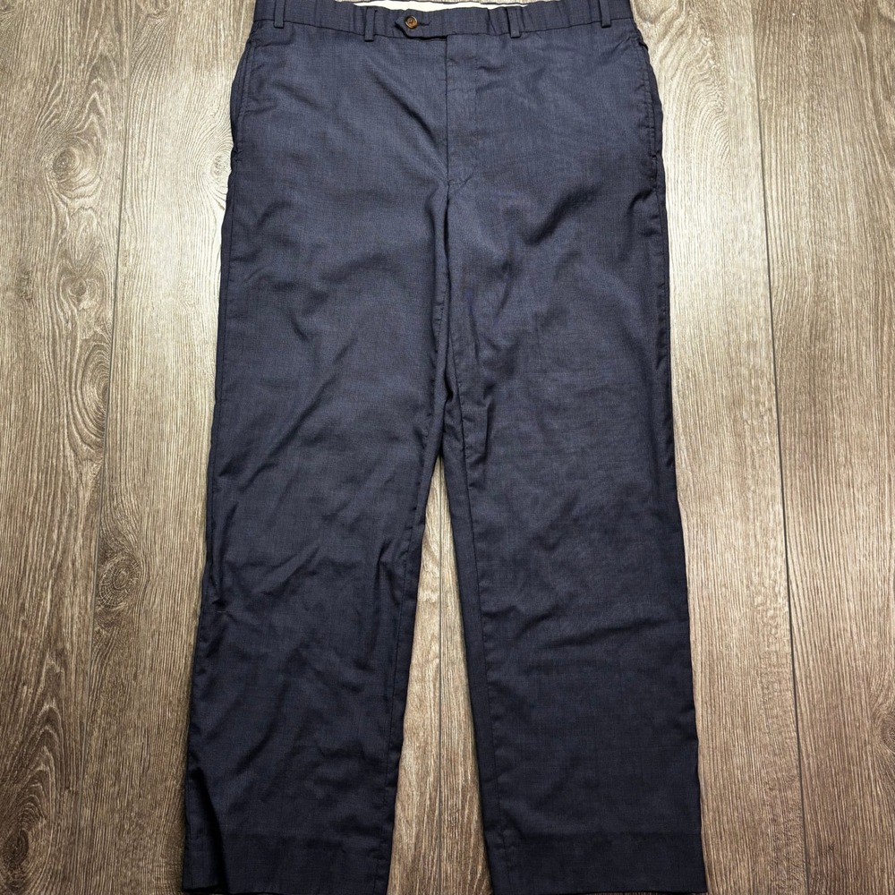 Brooks Brothers 346 Madison Fit Navy Blue Dress Pants Mens 38x31 Micro Check